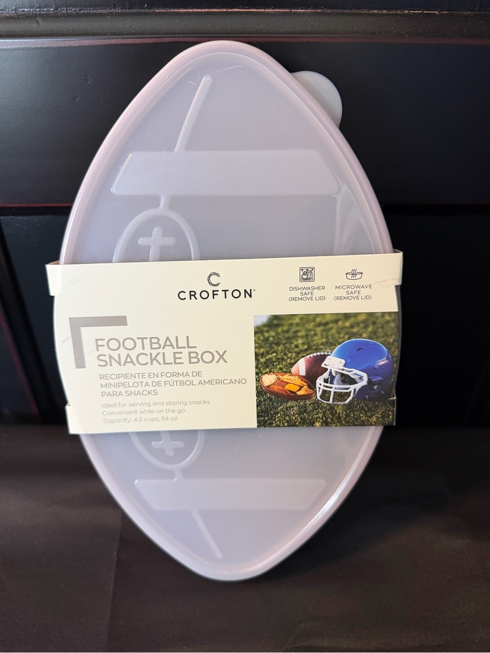 Croton Football Shaped Snackle Box - NEW